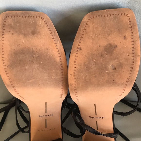 Dolce Vita black chunky heel square toe leg strap gladiator style shoes size 9.5 - Picture 7 of 11